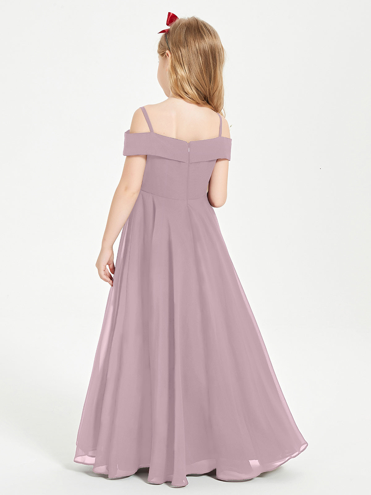 Off-the-Shoulder Dresses for Stylish Junior Bridesmaids Dusk